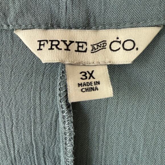 Frye And Co. Moss Green Western neckline detail tie front tassels - Picture 2 of 11